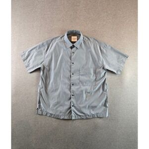 and wander Shirt Mens Large Blue UV Cut Stretch Utility Minimalist Made In Japan
